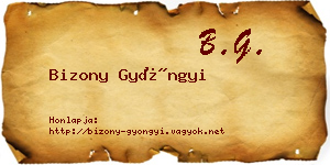 Bizony Gyöngyi névjegykártya